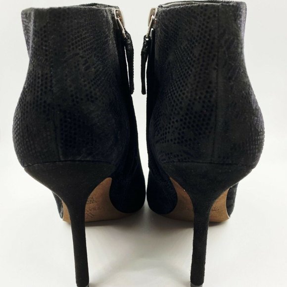 NEW VERA WANG BIANCA Black Pointed-Toe Texture Suede Bootie 7.5 38 Ankle Boots - Picture 7 of 12